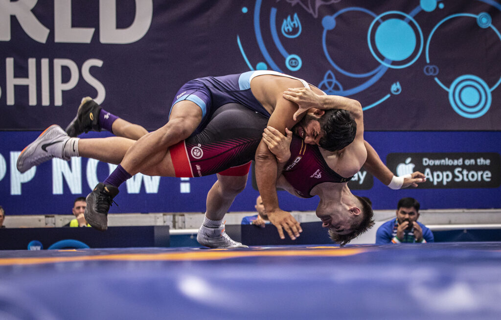 Gonzalo Caparrós, durante su combate de primera ronda